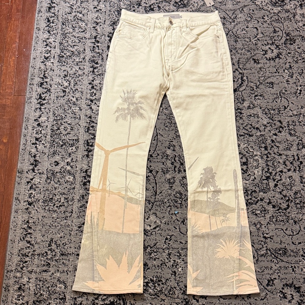 Hudson Jeans Cream Denim printed jeans
